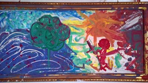 Kinderkunst: mit Kindern kreativ werden und alte Gemälde übermalen