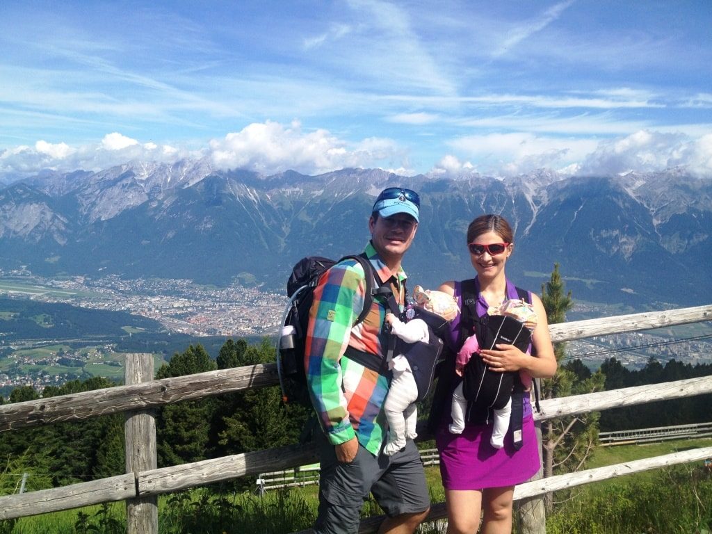 Hiking with Baby around Innsbruck: View of Innsbruck and the Nordkette