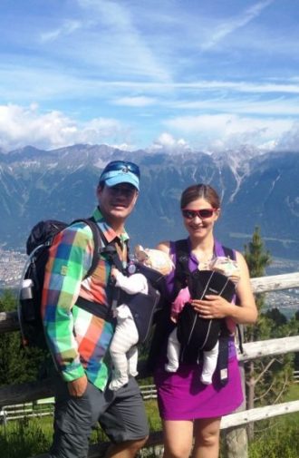 Hiking with Baby around Innsbruck: View of Innsbruck and the Nordkette