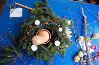 ganze Familie krank Adventskranz