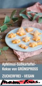 Zuckerfreie Kekse: Apfelmus-Süßkartoffel-Kekse für Kinder und alle, die Wert auf eine zuckerfreie und/oder vegane Ernährung legen.